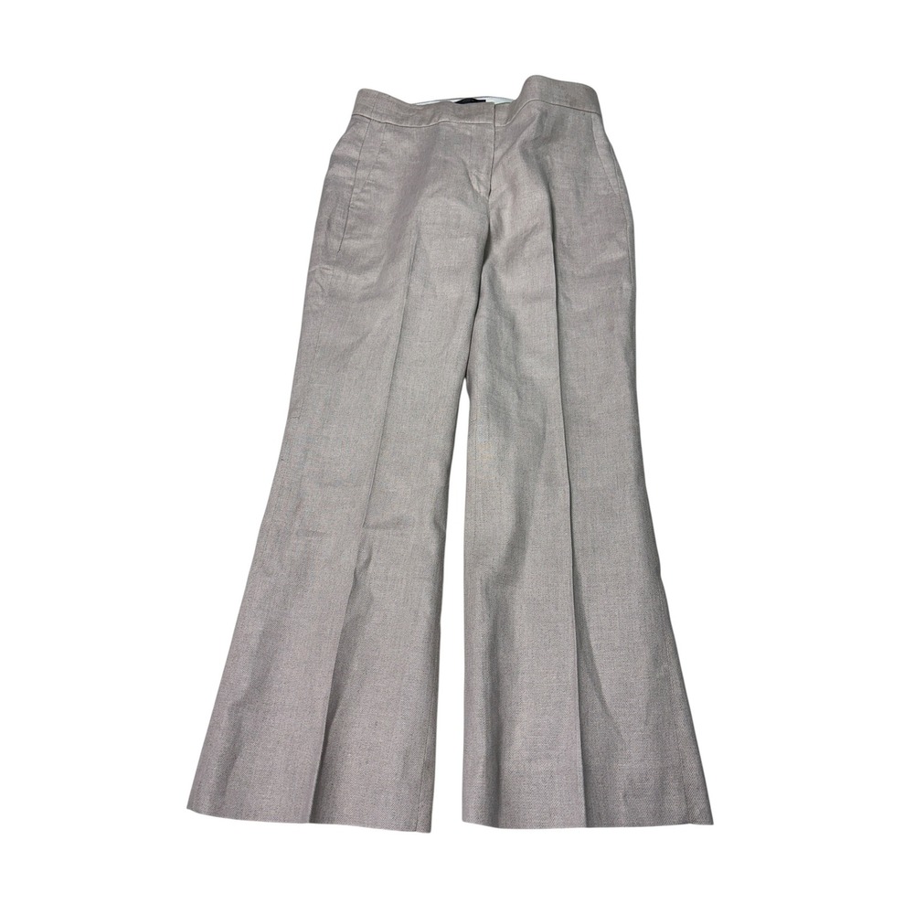 J.Crew Hayden Wide Leg Linen Blend Pants Beige Oatmeal Womens Size 2 W28 L25